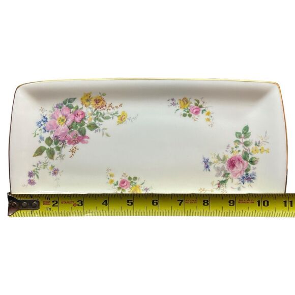 VTG Royal Doulton Arcadia H4802 11" Floral Bone China Sandwich Serving Tray HTF - Picture 2 of 16
